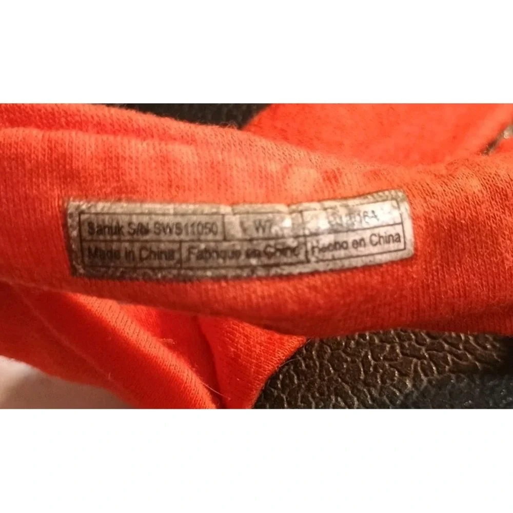 Sanuk Sling Back Sandal Yoga Orange‎ Black Size 7W